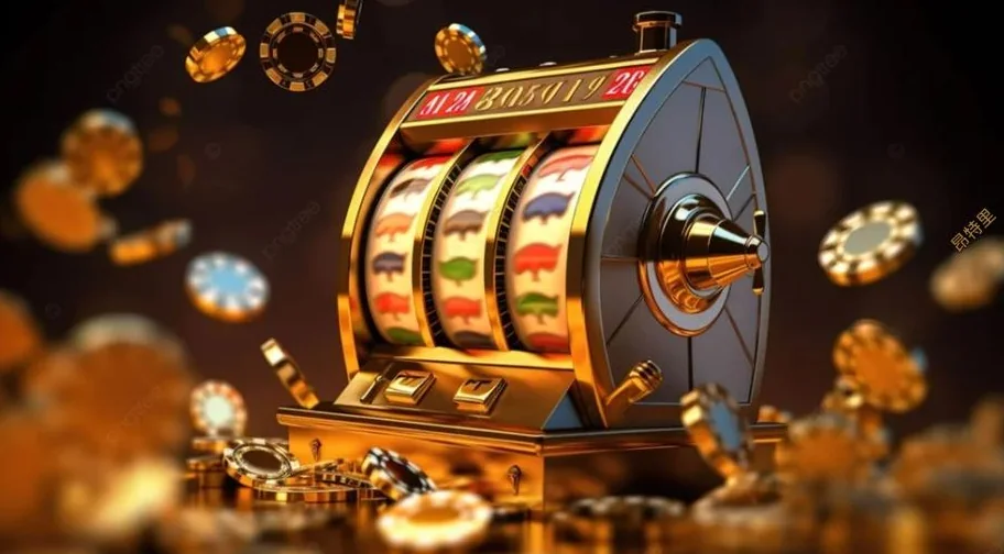 Ilustrasi layar permainan slot dengan warna cerah